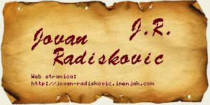 Jovan Radišković vizit kartica
